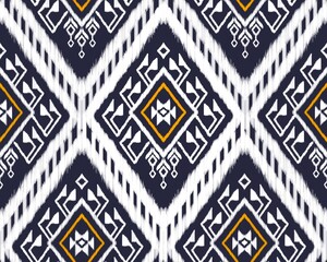 Seamless pattern set white and yellow color. tribal pattern. local fabric pattern