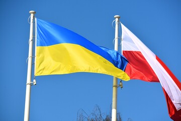 flaga, Ukraina, Polska, godło, symbol - obrazy, fototapety, plakaty