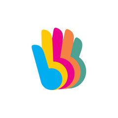 colorful hand for community help logo design
