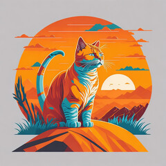 Premium Vector  Best cute cat vintage tshirt design 