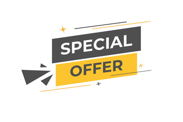 Special Offer Button. Speech Bubble, Banner Label Special Offer