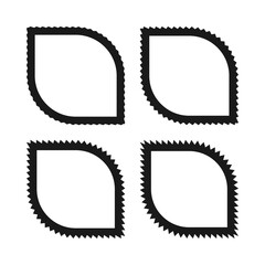 Zigzag Hollow Two Corner Circle Leaves