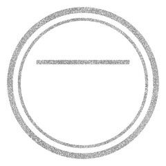 Silver rubber stamp with the text