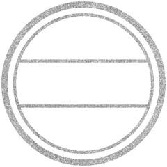 Silver rubber stamp with the text