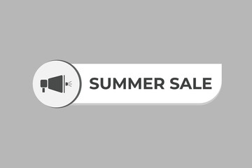 Summer Sale Button. Speech Bubble, Banner Label Summer Sale