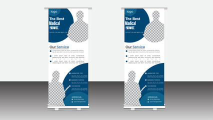Medical roll up banner and retractable pull up banner ads or signage x stand banner for healthcare hospital