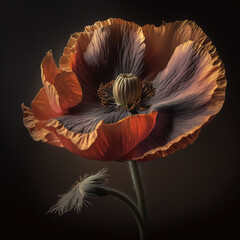 Verwitterte Blume, KI generiertes Bild