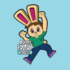 the rich rabbit illustration design for easter day with digital hand drawn