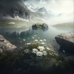 Nebellandschaft, KI generiertes Bild