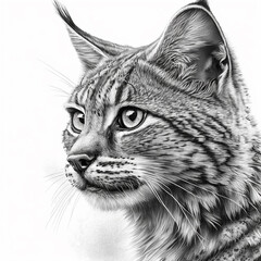 Luchs auf wei&szlig;em Hintergrund, KI generiertes Bild