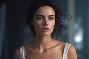 Fototapeta premium A beautiful AI generated non existing young women