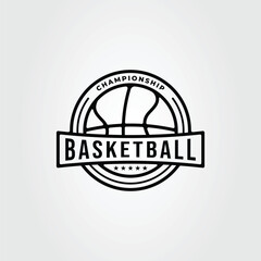 basket ball or basketball club logo vector illustration design