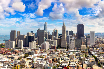 Aerial view of San Francisco - obrazy, fototapety, plakaty