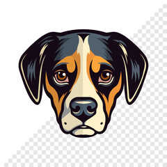 Dog face. Dog logo or sticker. The head of puppy. loyal and friendly pet. Vector