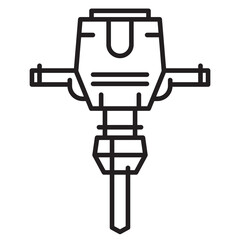 jackhammer line icon on white
