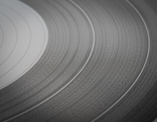 Monochrome image of vinyl record 