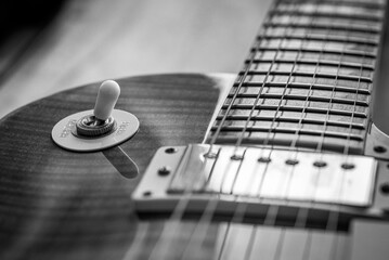 Monochrome image of electric guitar