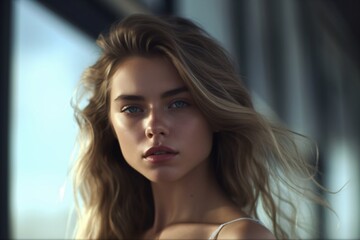 Fototapeta premium A beautiful AI generated non existing young women