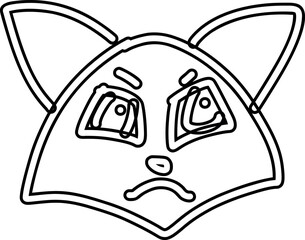 Animal muzzle with emotion line drawing.