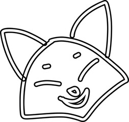 Animal muzzle with emotion line drawing.