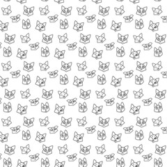 Animal faces line drawing background.