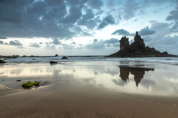 Abends an der Playa de Benijo bei Taganana, Teneriffa