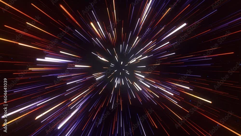 Poster abstract geometric background of radial lines. dataflow tunnel. explosive star. movement effect. glo