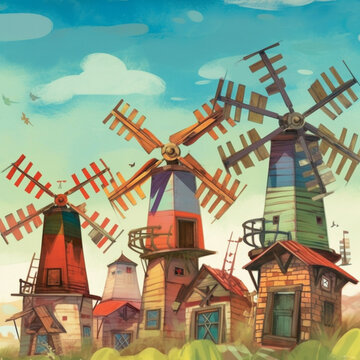 windmill created via Generativ AI
