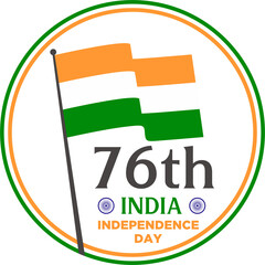76 year Happy independence day India Vector Template Design Illustration design.