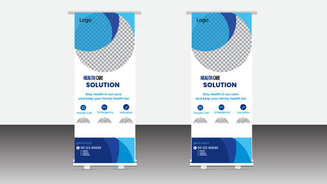 Medical services promotional email marketing newsletter template design. or health care UI template and hospital roll up banner design