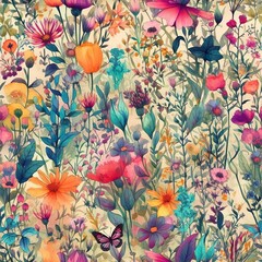 seamless pattern with flowers