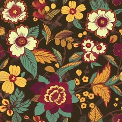 Möbelaufkleber retro flower wallpaper texture: vintage whispers on seamless walls © Jaaza