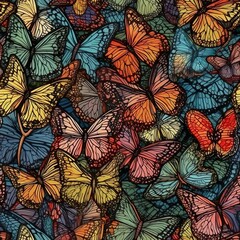 Fototapeta na wymiar seamless pattern with butterfly