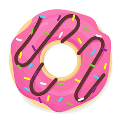 Pink Cute Donut Vectors, icons, clipart graphics.