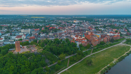 Fototapeta na wymiar Aerial view of Klimek Tower, Grudziadz. Poland