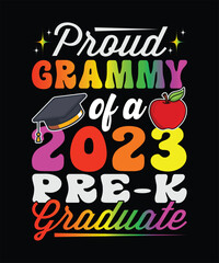 Proud Grammy Of A 2023 Pre-k Graduate T-Shirt Design.