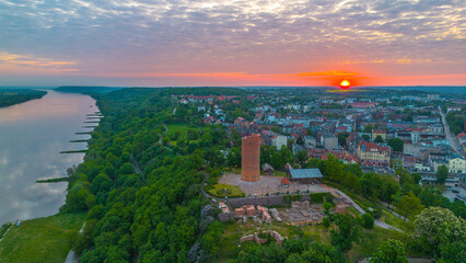 Aerial view of Klimek Tower, Grudziadz. Poland