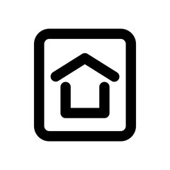 home icon, outline style, editable vector