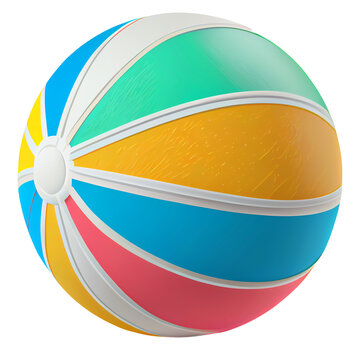 Isolated beach ball Ai generated image