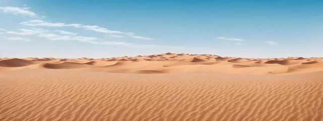 Papier Peint photo Lavable Bleu Sand dunes in desert landscape. Aerial view of the dunes. Beautiful sand dunes in the Sahara desert. Generative AI