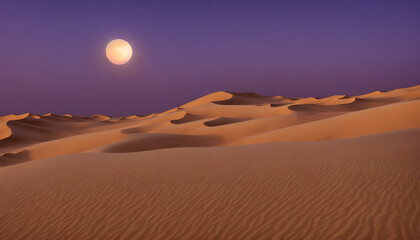 Sand dunes in desert landscape. Aerial view of the dunes.
Beautiful sand dunes in the Sahara desert. Generative AI - obrazy, fototapety, plakaty