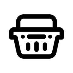 shopping basket icon, outline style, editable vector
