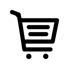 shop cart icon, outline style, editable vector