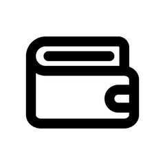 wallet icon, outline style, editable vector
