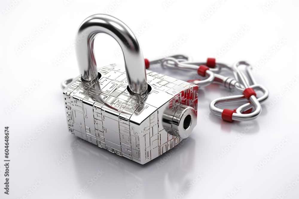 Poster cybersecurity is isolated on a white background. generated by ai