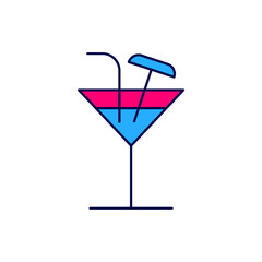 Filled outline Cocktail icon isolated on white background. Vector