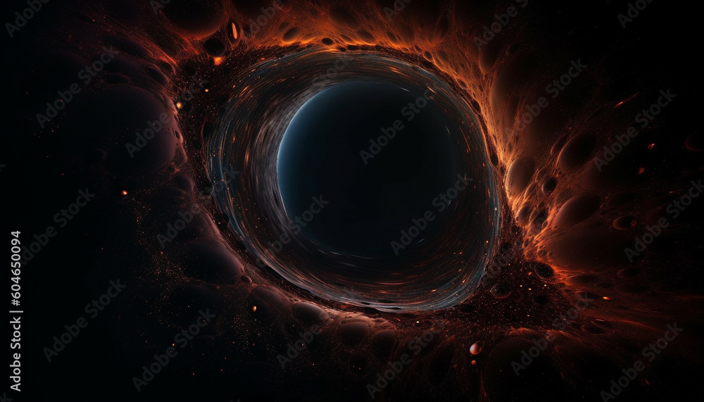 Poster deep blue galaxy glows with multi colored star field patterns generated by ai