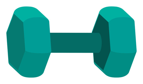 teal dumbbell, simple design, fitness equipment clip art preview