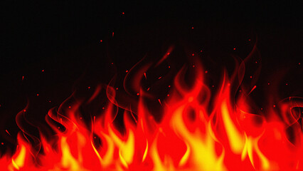 Cartoon Fire With Black Background