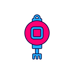 Filled outline Chinese paper lantern icon isolated on white background. Vector